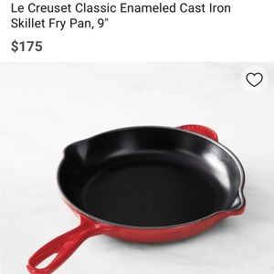 Le Creuset 9” cast iron frying pan NEW